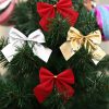 12 PCS Christmas Decoration Ornaments Bowknot Back Golden Twist Tie, Height: 6cm (12pcs in one packaging, the price is for 12pcs)