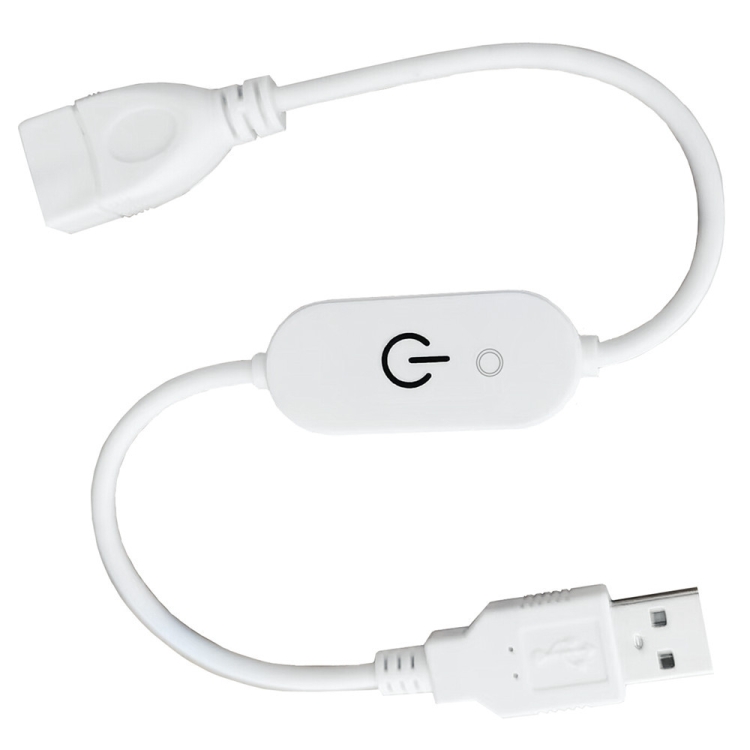 JUNSUNMAY USB LED Touch Inline Dimmer Switch Controller for Single Color, Length 30cm