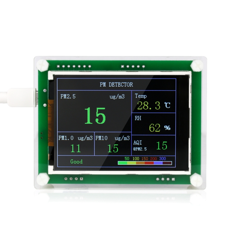 PMS5003 Car PM2.5 Detector Tester Meter Air Quality Monitor Home Gas Thermometer Analysis For Home Car Office Outdoors