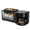 3 in 1 Electric Breakfast Machine Multifunction Coffee Maker + Frying Pan + Mini Oven Household Bread Pizza Oven