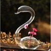 Swan Flower Vases Home Decoration Flower Pots Planters Wedding Decoration Vasos Party Gifts Glass Crafts