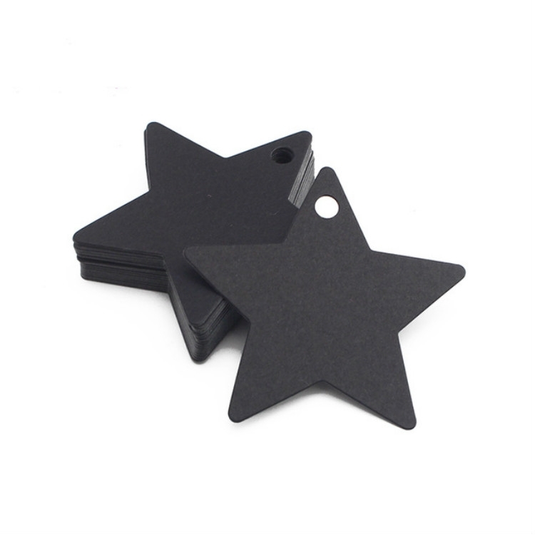 100 PCS/set Five-pointed Star Decoration Tag Kraft Paper Blank Small Label Clothing Identification Card