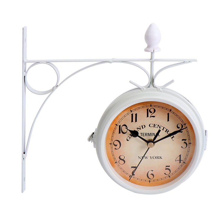 Wrought Iron Clock Vintage Decorative Double-sided Wall Clock