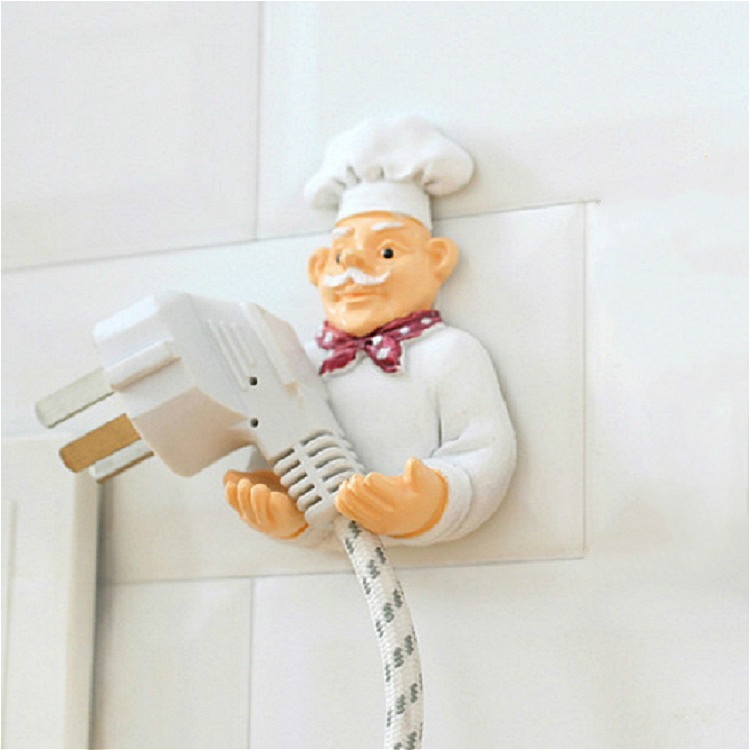 Cute Wall Self Adhesive Plug Resin Hook Kitchen Rack