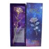 Valentine Day Creative Gift 24K Foil Plated Rose Gold Rose Lasts Forever Love Wedding Decor Lighting Rose