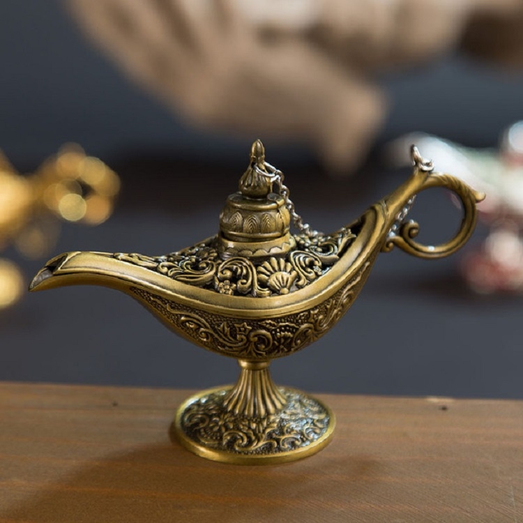 Aladdin Magic Lamp Metal Crafts Wish Lamp Aromatherapy Home Creative Decoration Gift