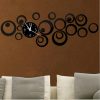 Wall Clock 3D Three-dimensional Acrylic Fashion Mirror Wall Stickers Clock DIY Circle Combination Decorative Clock