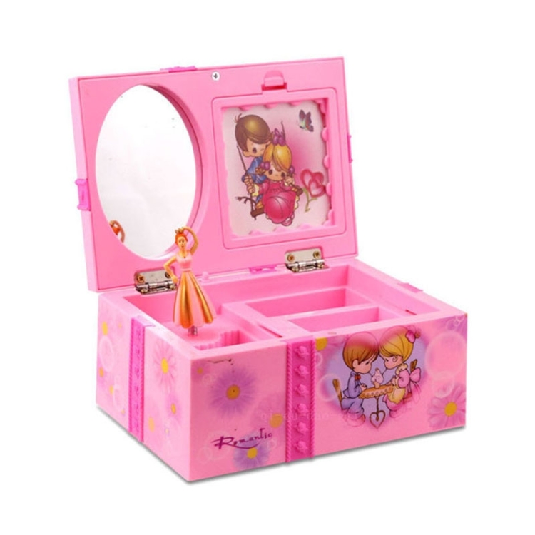 Girly Heart Dancing Girl Jewelry Storage Music Box