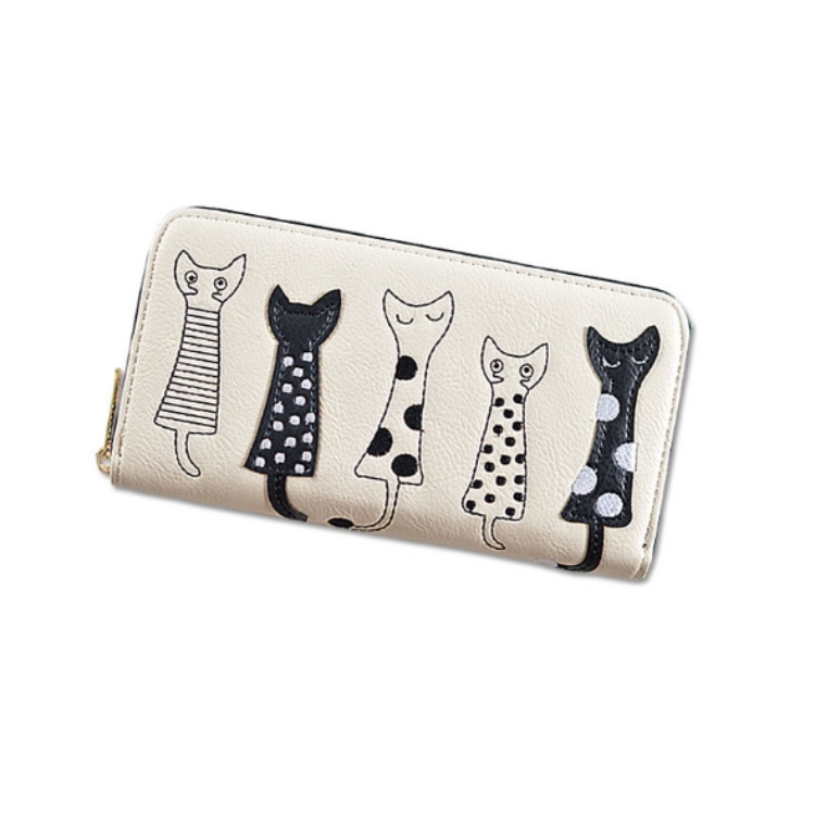 Cat Pattern Coin Purse Leisure Wallet Card Holders Handbag PU Leather Woman Wallet