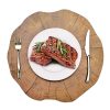 2 PCS Wood Placement Table Mats Tableware Pad Lotus Shape Tea Cup Bowl Decoration