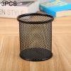 3 PCS Pen Container Holder Mesh Style Metal Pencil Holder