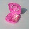 5PCS/Set Mini Square Plastic Contact Lens Case with Mirror