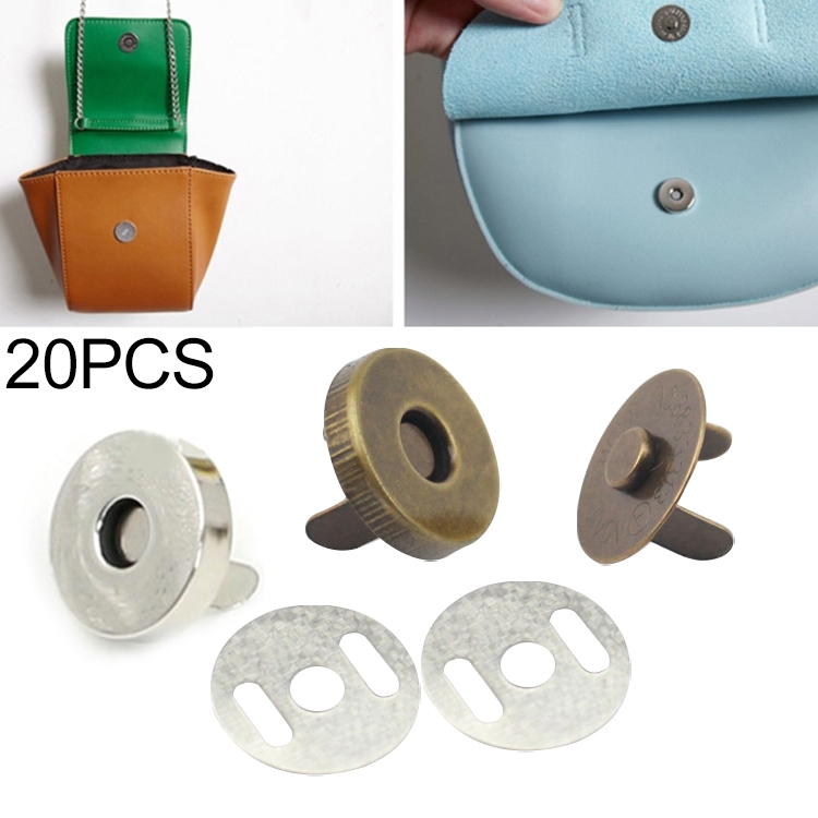 20 PCS Luggage Snap Buckle 10 Sets of 1.4 cm + 1.8 cm Bronze and Silver
