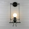 E27 LED Personality Creative Retro Wrought Iron Villain Wall Lamp without Bulb