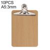 10 PCS Portable A4 / A5 Wooden Writing Clip Board File Hardboard with Batterfly Clip