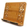 Wood Tablet Bookends Bracket Cookbook Textbooks Document Bamboo Foldable Reading Rest Book Stand