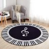 Music Symbol Piano Key Round Carpet Home Bedroom Mat Floor Decoration Rug,
