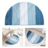 Stripe Pattern Non Slip Microfiber Semi Elliptical Kitchen Dining Room Mat