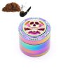 Creative Colorful Smoke Grinder Zinc Alloy Four-layer Grinder