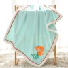Newborn Cartoon Soild Thicken Double Layer Coral Fleece Soft Infant Blanket Bedding