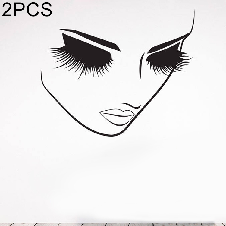 2 PCS Makeup Wall Salon Wall Beauty Studio Wall Art Decoration Sticker Wall Sticker