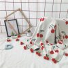 Children Strawberry Knitted Cotton Blanket Size: 100 x 130cm