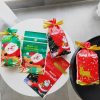 50pcs / Pack Christmas Gift Bag Candy Biscuit Drawstring Bundle Christmas Cookie Bag