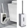 MENGNI Suction Wall Long Handle Toilet Brush Storage Box Bathroom Cleaning Kit