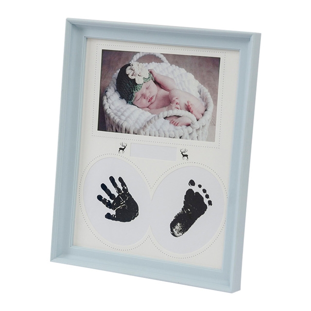 Desk Hanging Photo Frame PVC Baby Foot Hand Print Ink Pad Bedroom Wall Birthday Pictures Albums