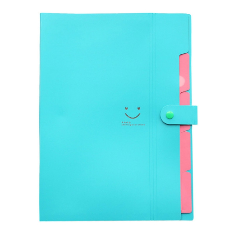 Candy-colored Smiling Face Multi-layer Portfolio Pouch Plastic Information Book File Folder