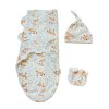 Spring  Summer Cotton Baby Infant Bags Towels Sleeping Bags Knitted Cloth Cap Set
