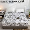 Marble Pattern Bed Dust Cover Mattress Protective Case Fitted Sheet Cover Bedclothes