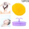 12 PCS Shampoo Brush Adult Scalp Massage Brush Soft Glue Bathroom Shampoo Comb,Random Color Delivery