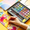 36 in 1 Solid Watercolor Paint Portable Tin Box Beginner Hand-painted Painting Tool Set
