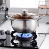 Si Gang 24CM Stainless Steel Drum-shaped Large-capacity Extra Thick Soup Pot