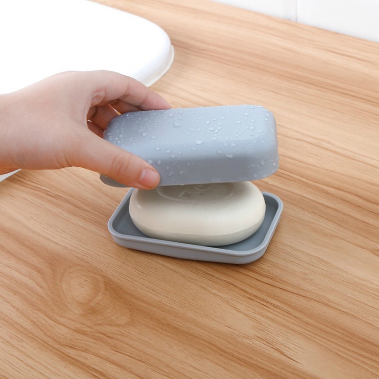 Double-layer Soap Box Portable Travel Soap Tray With Lid Draining, Random Color