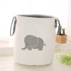 Fabric Round Dirty Clothes Bucket Home Children Toy Folding Storage Basket