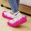 2pcs Chenille Lazy Mopping Shoe Cover Clean Floor Removable and Washable Mop Random Colour