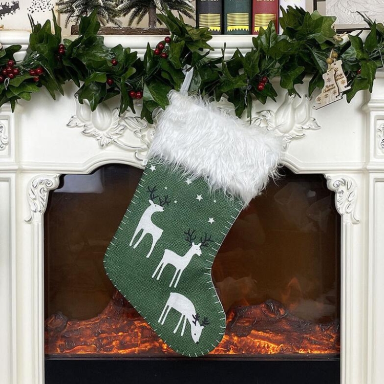 Christmas Elk Socks Ornaments Candy Gift Bags Holiday Decorations