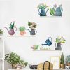 2 PCS Fresh Green Watering Cactus Home Decoration Wall Sticker