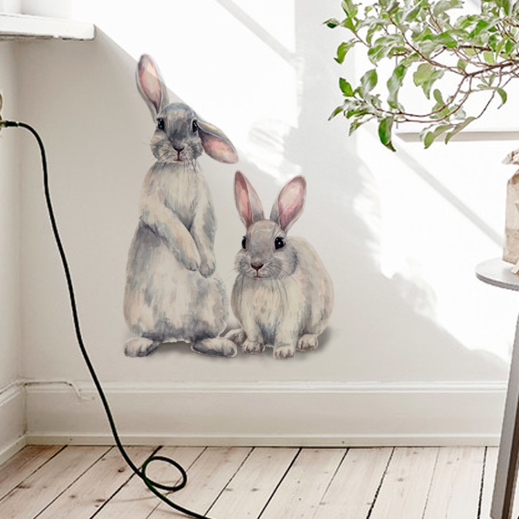 Two Rabbits Home Decoration Removable Wall Stickers