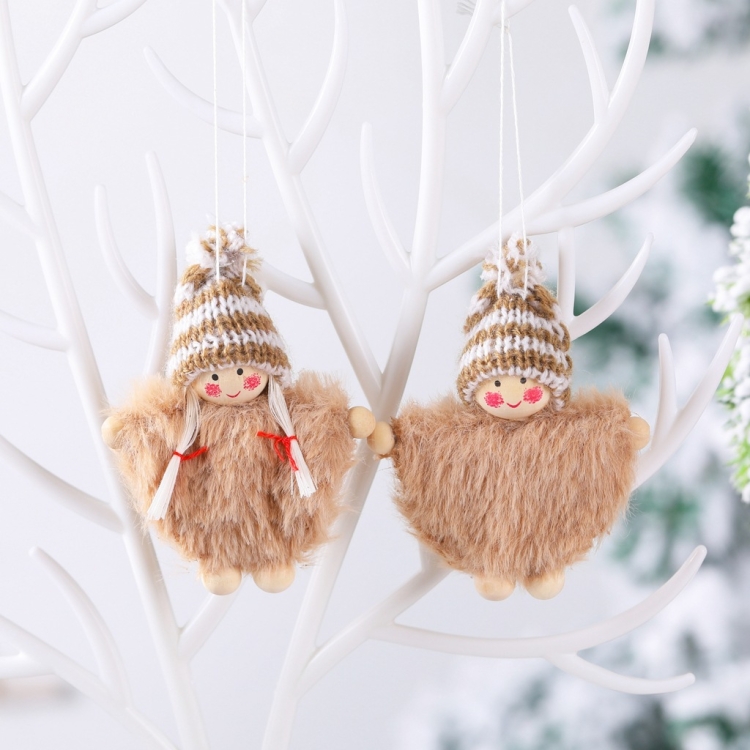 Creative Wooden Boy And Girl Cloak Set Doll Christmas Tree Pendant