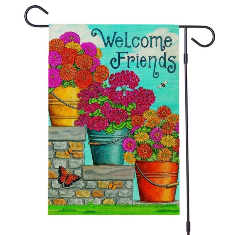 Linen Flower Series Garden Flag Garden Holiday Flag Double-sided Printing