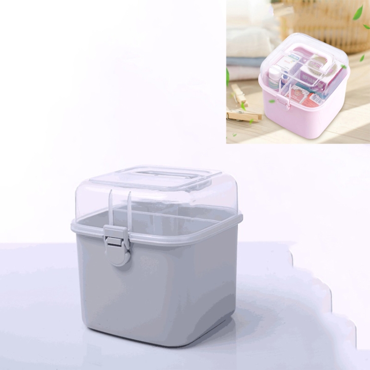 Multifunctional Transparent Plastic Cosmetic Storage Box Household Supplies Storage Pill Box