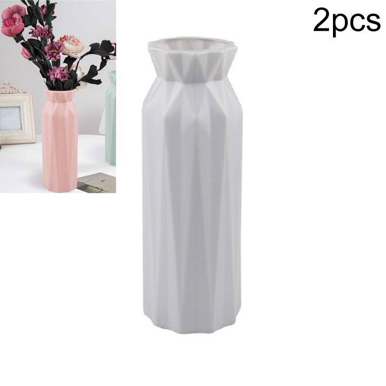 2 PCS Creative Plastic Round Vase Simple Anti-fall Home Decoration Ornaments