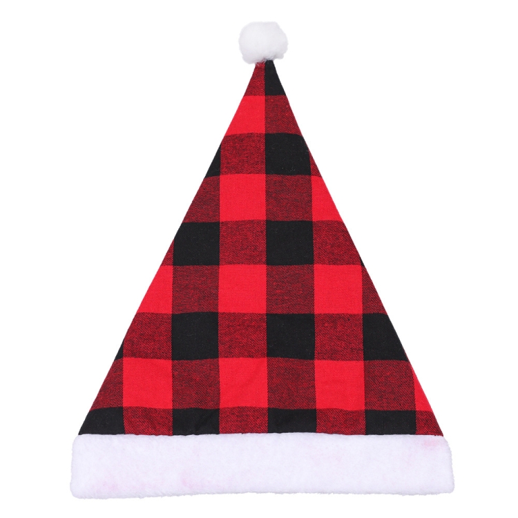 Plaid Christmas Hat Christmas Decoration Adult Hat
