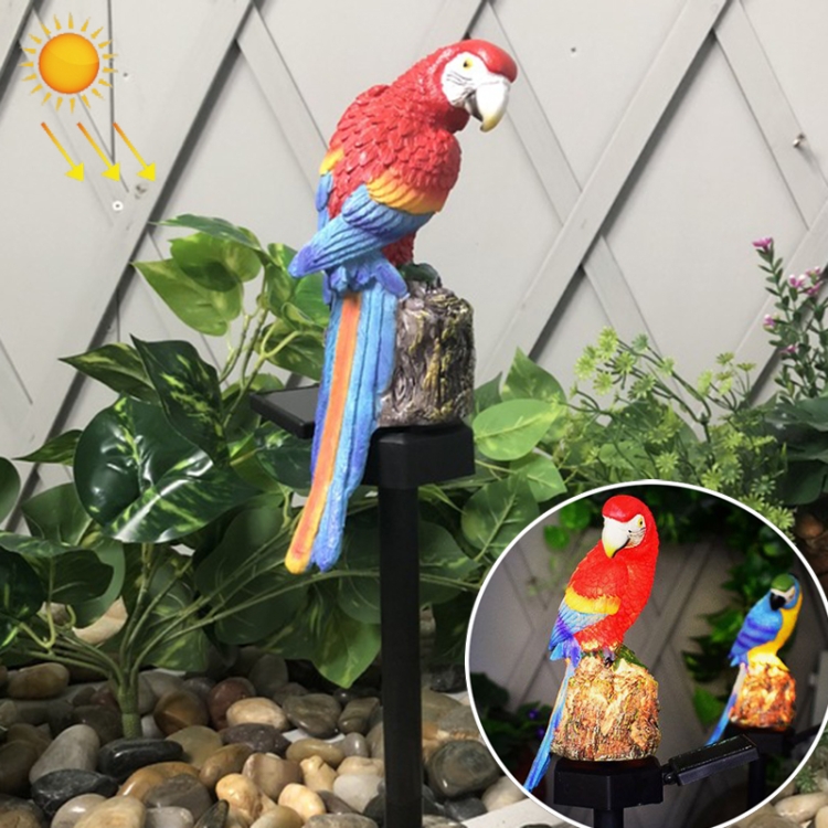Solar Lawn Lamp Resin Craft Parrot Garden Courtyard Lamp