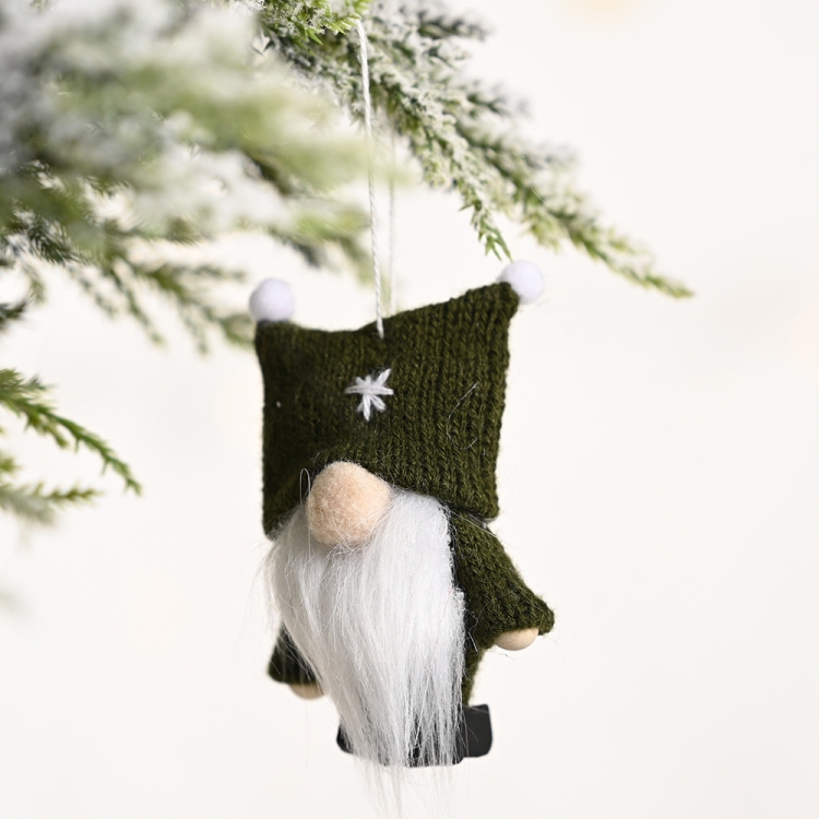 Christmas Decorations Double Ball Cap Forest Old Man Knitted Pendant Faceless Doll Ornaments