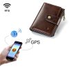 Men Leather Wallet Smart Bluetooth Antimagnetic RFID Anti-Lost Anti-Theft Multi-Function Coin Purse
