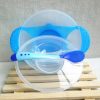 3 PCS Children Tableware Baby Learning Dishes With Suction Cup Assist Food Bowl Temperature Sensing Spoon